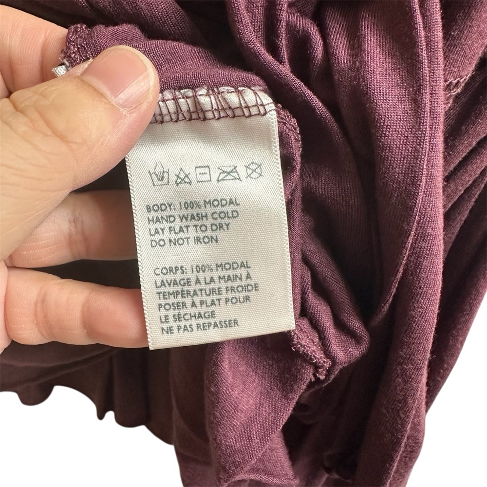 Truly Madly Deeply Short Sleeve Peplum Tee in Plum - Picture 4 of 4